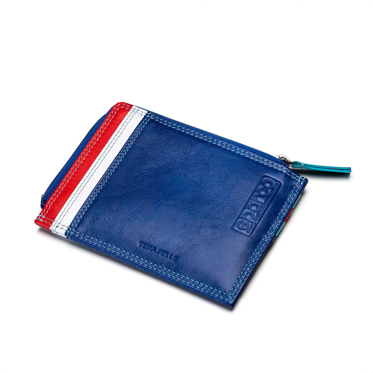Sparco Martini Racing Leder-Geldbörse, 12 x 9 cm, geprägtes Logo, offizielles Merchandise