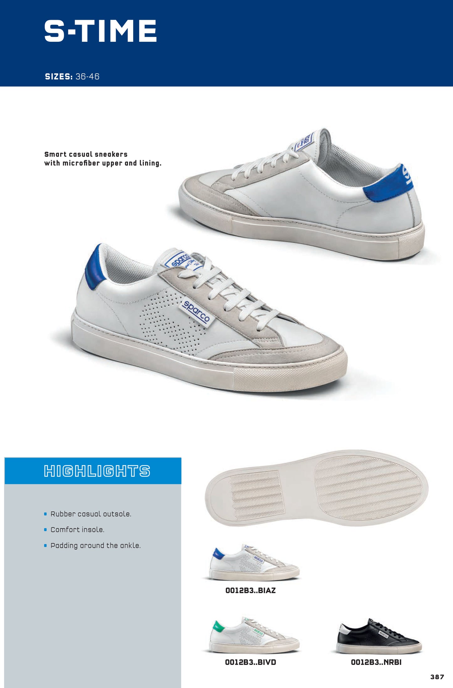 0012B3 Sparco S-TIME Schuhe Smart Casual Sneakers Trainer Freizeitbekleidung Sport