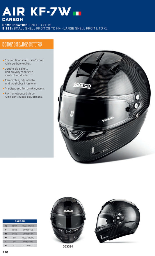 003354 Sparco AIR KF-7W Kart Carbon Helm