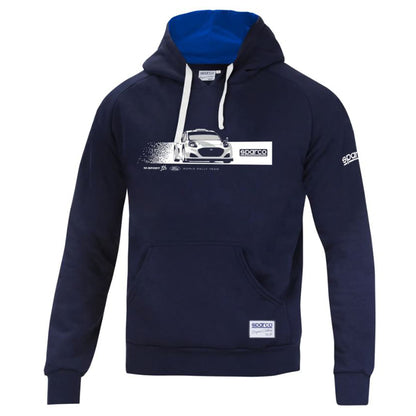 Sparco M-SPORT WRT Rally Car Hoodie Marineblau Herren Kapuzenpullover Ford World Rally Team