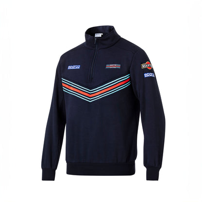 Sparco Martini Racing Sweatshirt mit halbem Reißverschluss, Retro-Lancia World Rally Team