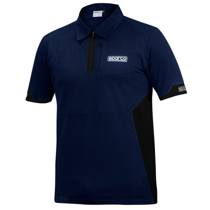 Sparco Racing Herren-Poloshirt mit Reißverschluss, Stretch-Polyester, Teamwear, Freizeitkleidung