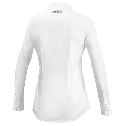 Sparco Racing Damen Langarmshirt Vollkragen Weiß Baumwolle Damen Mädchen