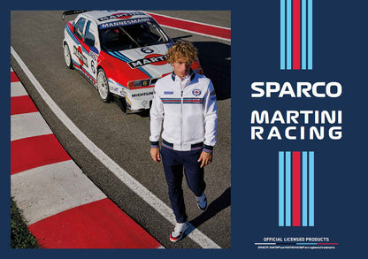 Sparco Martini Racing Leather Keychain White Keyring Strap Official Genuine