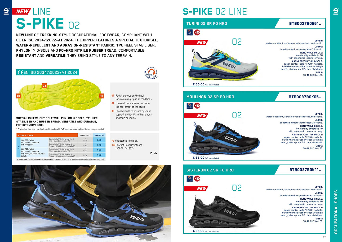 2026 Sparco S-PIKE 02 Mechanic Trainers Shoes Water Resistant EN ISO Safety