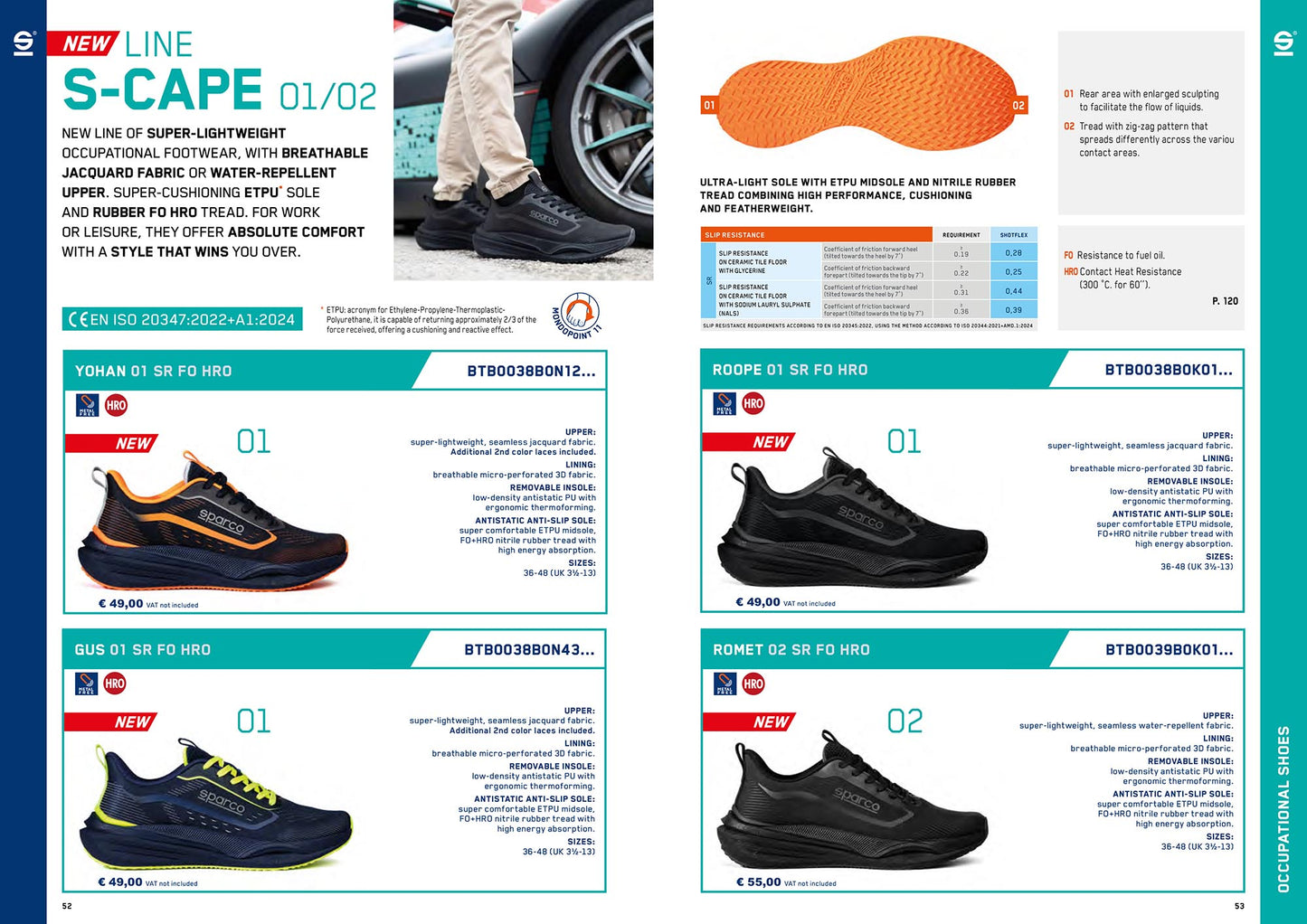 2026 Sparco S-CAPE 01 Mechanic Trainers Work Shoes Lightweight Breathable