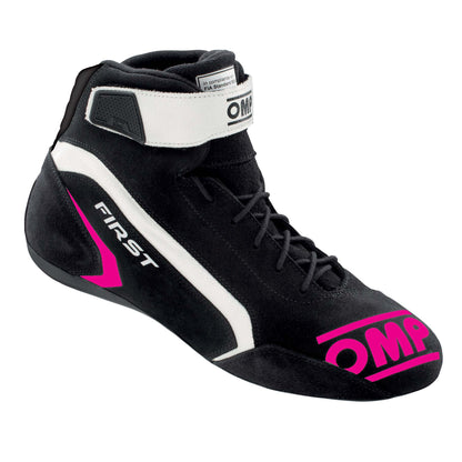 OMP First Race Boots Suede Leather Mid-Cut Fireproof FIA 8856-2018 Racing