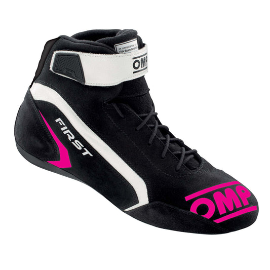 OMP First Race Boots Suede Leather Mid-Cut Fireproof FIA 8856-2018 Racing