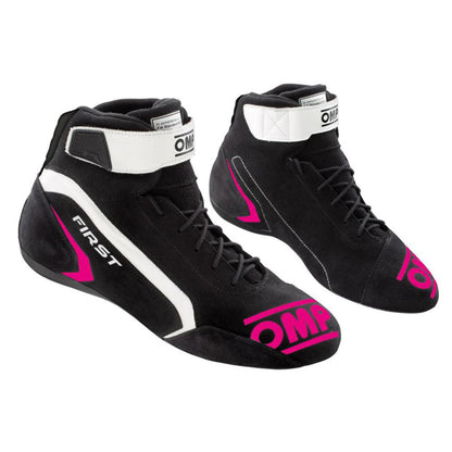 OMP First Race Boots Suede Leather Mid-Cut Fireproof FIA 8856-2018 Racing