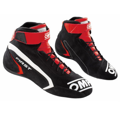 OMP First Race Boots Suede Leather Mid-Cut Fireproof FIA 8856-2018 Racing