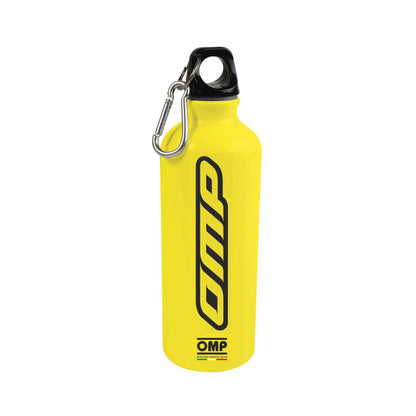 OMP PR938 Aluminium-Wasserflasche, 800 ml, mit Karabinerhaken, Schlüsselanhänger, Racing Karting