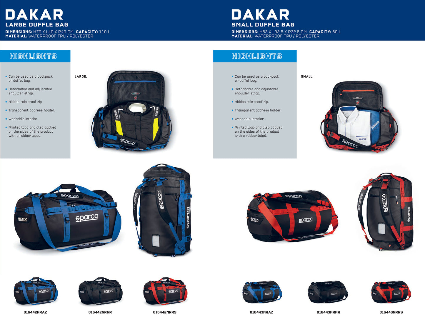 Sparco STAGE Racing Rucksack 16L für Motorsport-Renn-Rallye-Ausrüstung