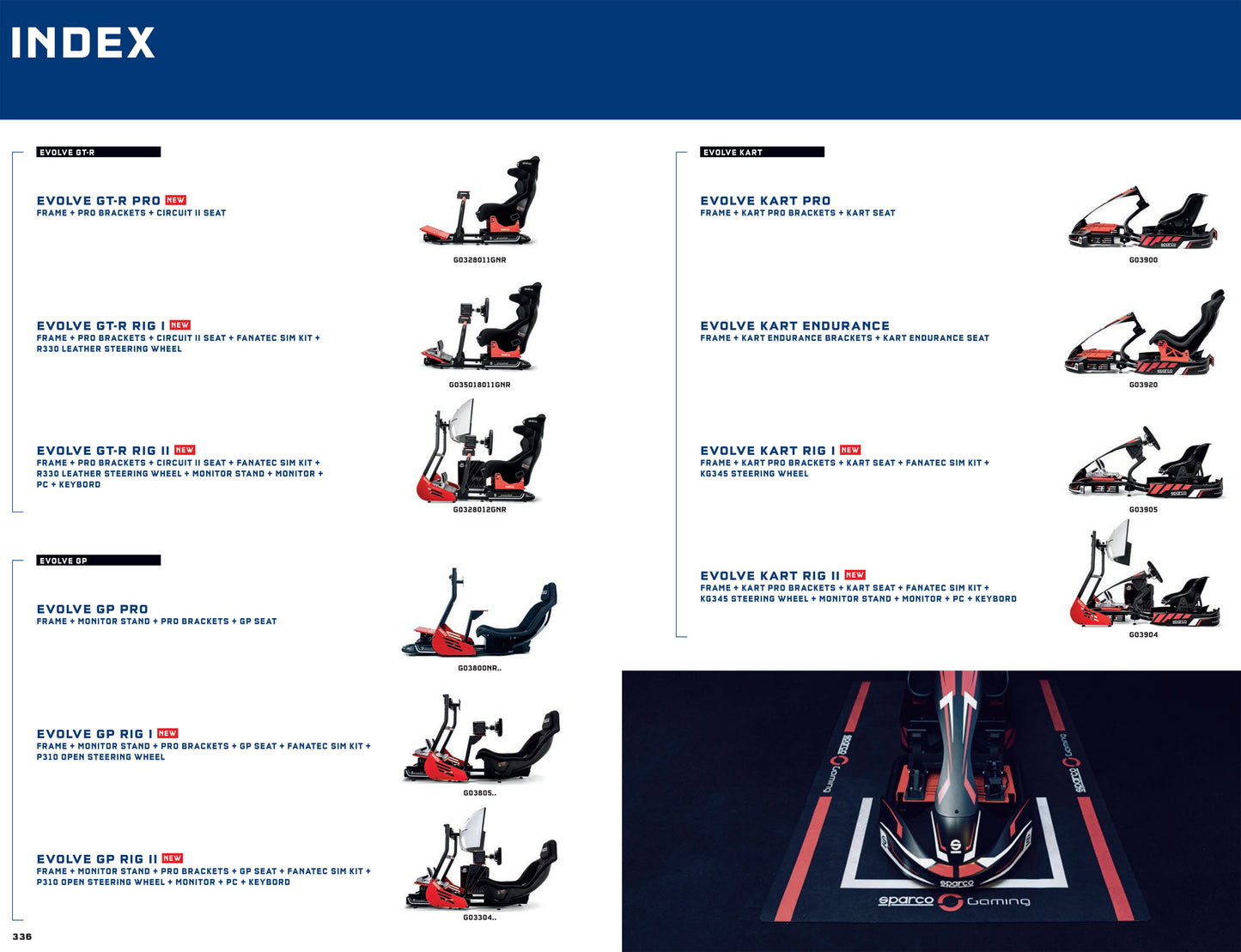 Sparco EVOLVE KART PRO Standardsitz Kartrahmen für Erwachsene, Sim-Rig-Chassis