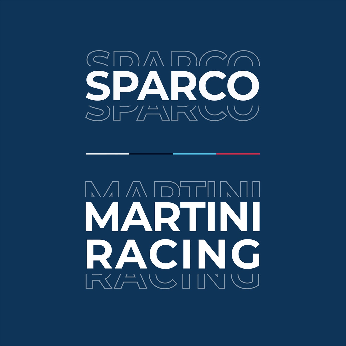 01396 Neues 2023 Sparco Martini Racing Herren-Poloshirt, gestreiftes Design, 100 % Baumwolle