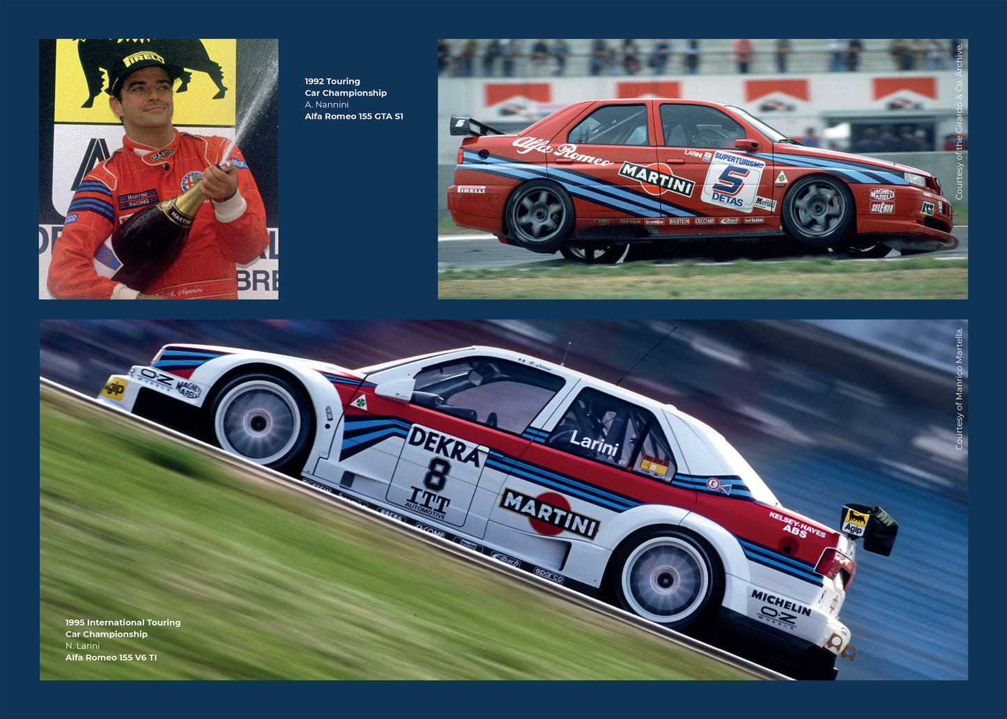 Sparco Martini Racing Regenschirm Replik, 80er Jahre Lancia World Rally Team, Retro-Stil