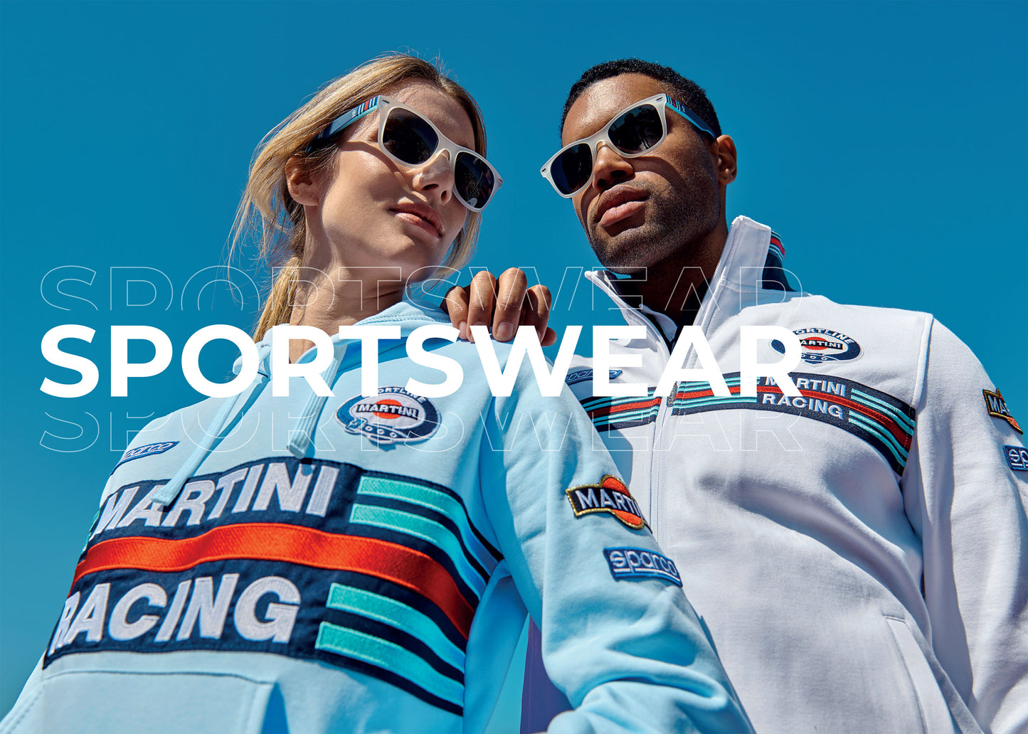 Sparco Martini Racing Sweatshirt mit halbem Reißverschluss, Retro-Lancia World Rally Team