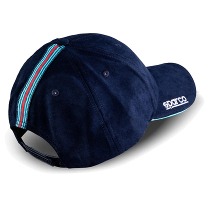 Sparco Martini Racing Baseballkappe, Marineblau, 100 % Polyester mit Wildledereffekt