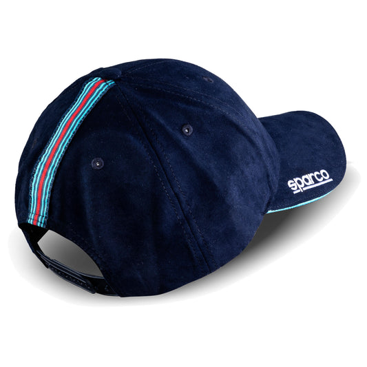 01341MRBM Neue 2023 Sparco Martini Racing Cap mit seitlichem Logo in Wildlederoptik