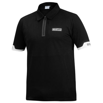 Sparco Racing Herren-Poloshirt mit Reißverschluss, Stretch-Polyester, Teamwear, Freizeitkleidung