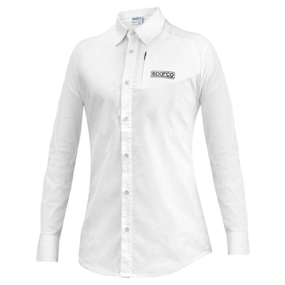 Sparco Racing Damen Langarmshirt Vollkragen Weiß Baumwolle Damen Mädchen